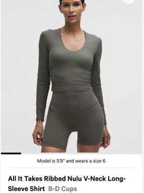 Lululemon All It Takes Vneck Nulu Ribbed Long Sleeve Top